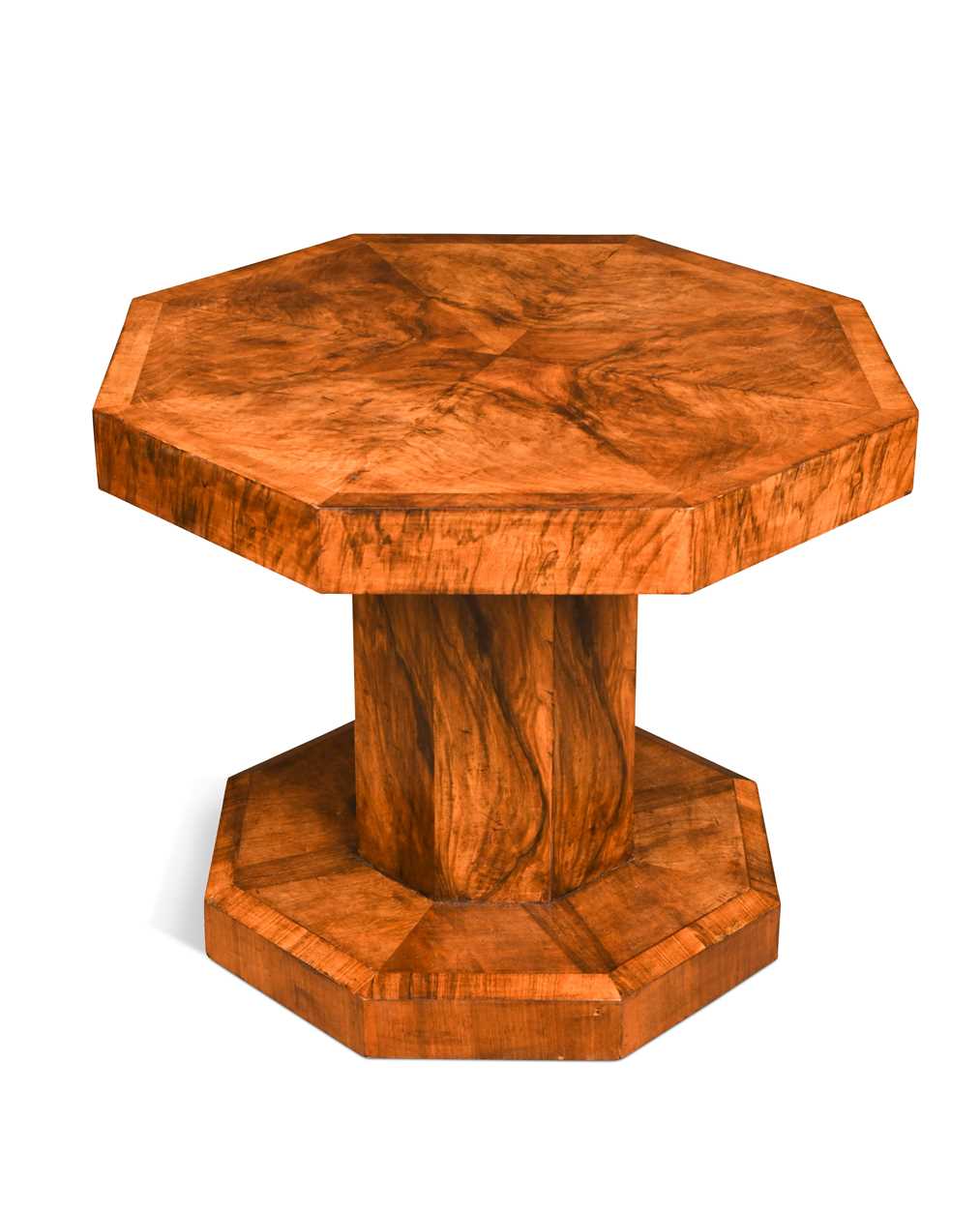 An Art Deco figured-walnut occasional table,