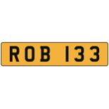 'ROB 133' UK Vehicle Registration Number,