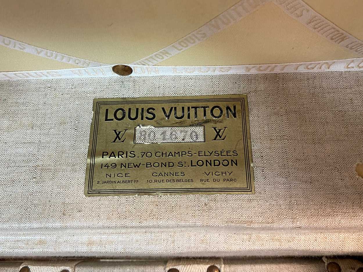 A Louis Vuitton lady's hat box or square steamer trunk, circa 1940s, - Image 20 of 23