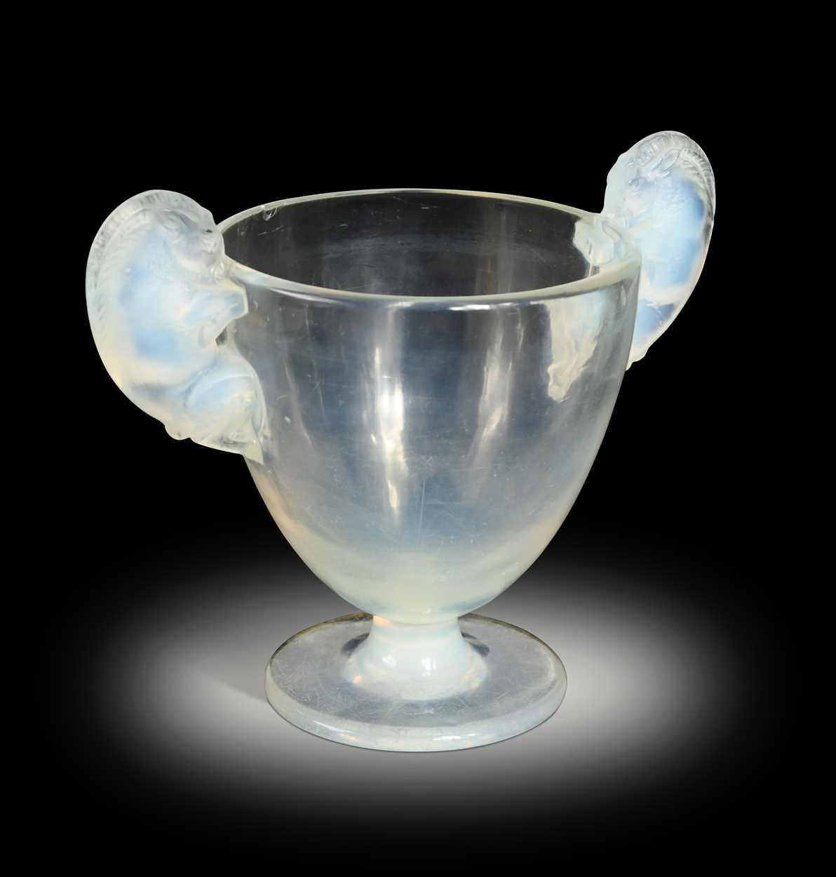 Beliers, an R. Lalique opalescent glass vase, designed circa 1925,