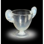 Beliers, an R. Lalique opalescent glass vase, designed circa 1925,