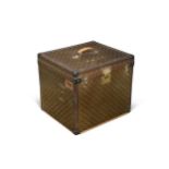 A Louis Vuitton lady's hat box or square steamer trunk, circa 1940s,
