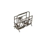An Aesthetic period bronze faux bamboo magazine rack,