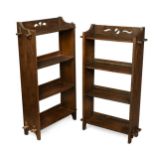 A near pair of Arts & Crafts oak bookcases,