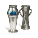 Archibald Knox for Liberty & Co., a Tudric pewter and enamel vase,