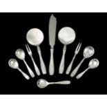 A small collection of Danish metalwares Rex pattern cutlery by Horsens Sølvvarefabrik,