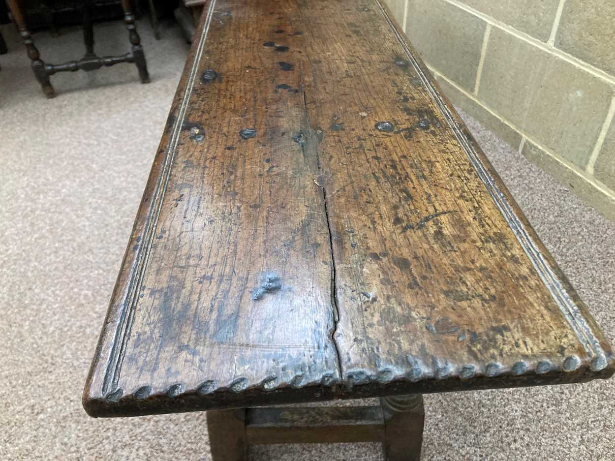 A carved oak bench, 17th century, - Image 15 of 20