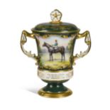 An Aynsley two-handled racing cup and cover,