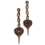 A matching pair of walnut bellows, late 19th century,
