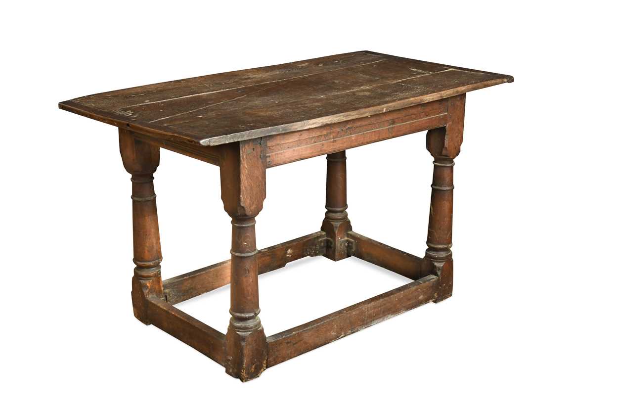 A small oak refectory table, 17th century,