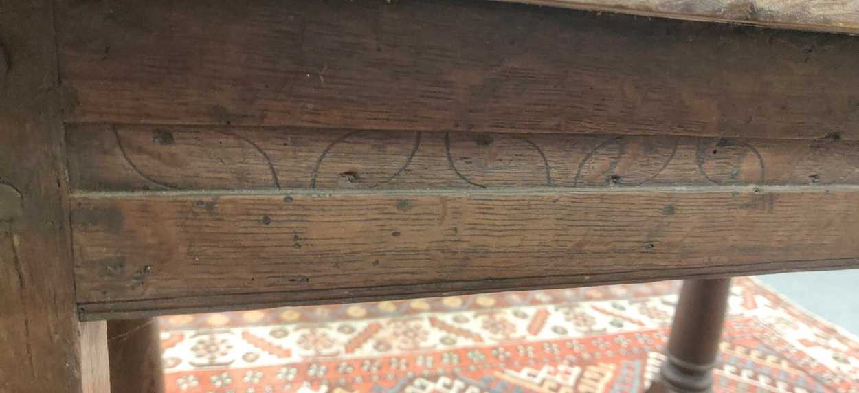 A small oak refectory table, 17th century, - Image 9 of 13