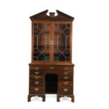 An Irish mahogany bureau bookcase, late 18th century,