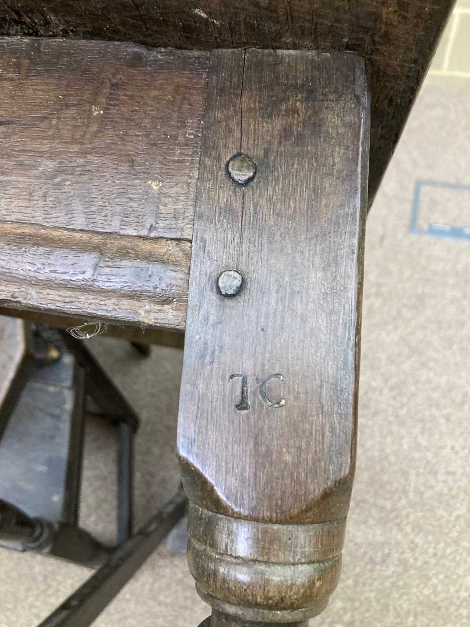 A carved oak bench, 17th century, - Image 2 of 20