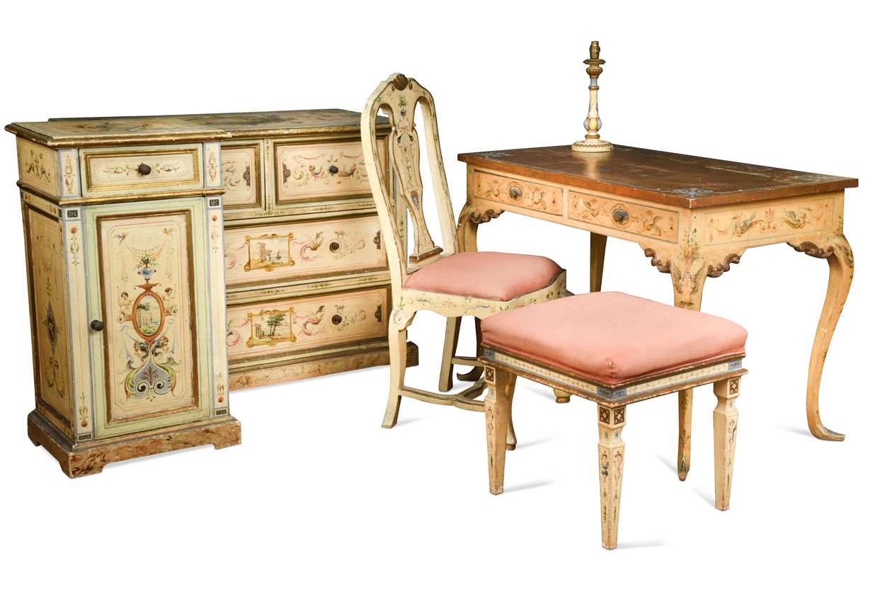 A suite of Italian painted bedroom furniture, late 19th / early 20th century, - Image 2 of 4
