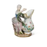 A Meissen figure of a lady with a jug, late 19th/early 20th century,