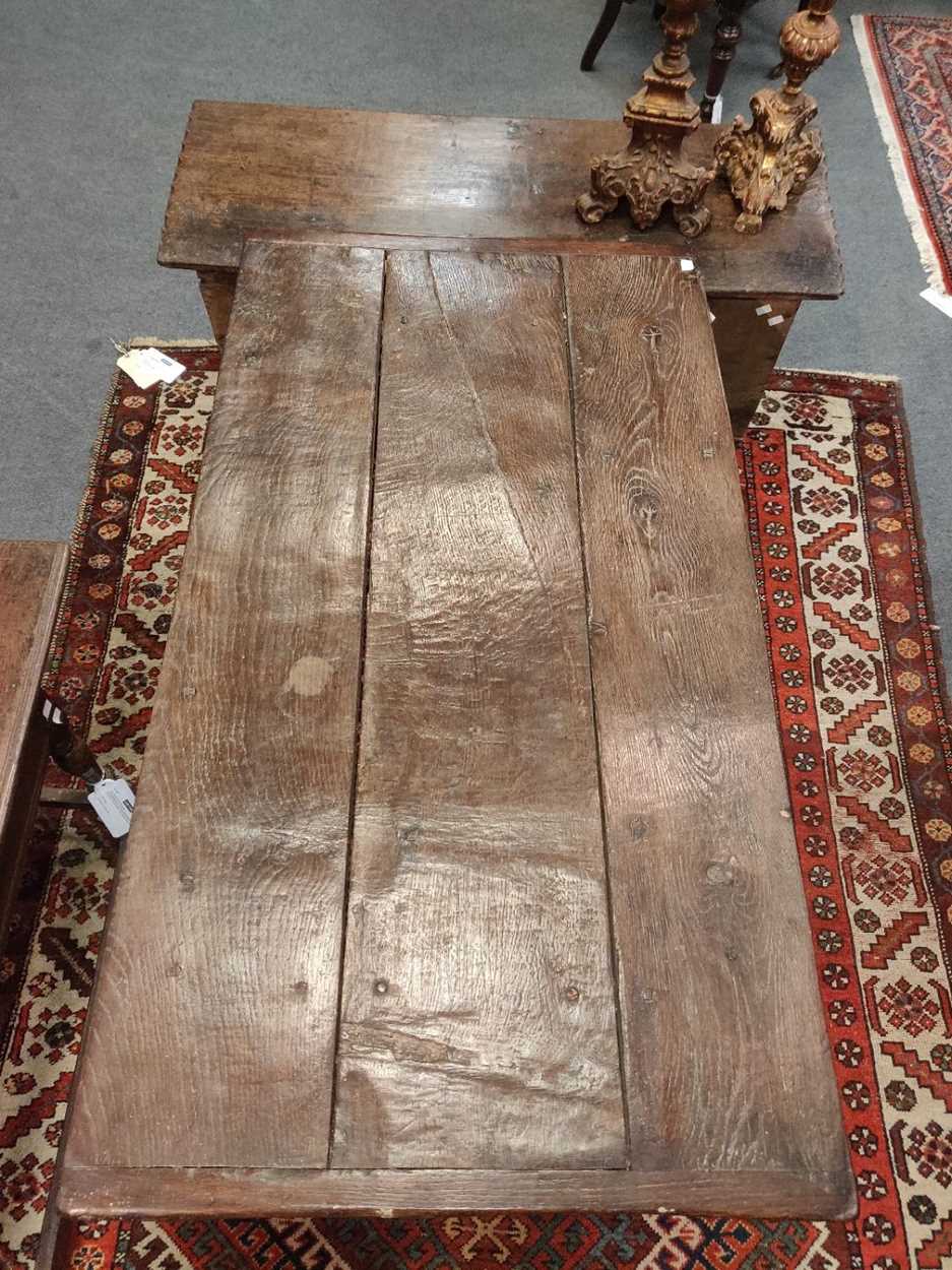 A small oak refectory table, 17th century, - Image 13 of 13