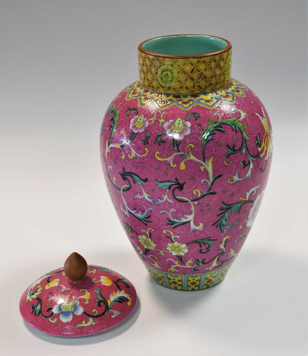 A Chinese famille rose porcelain vase and cover, - Image 4 of 19