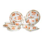 A Herend Chinese Bouquet or Apponyi pattern part service in orange,