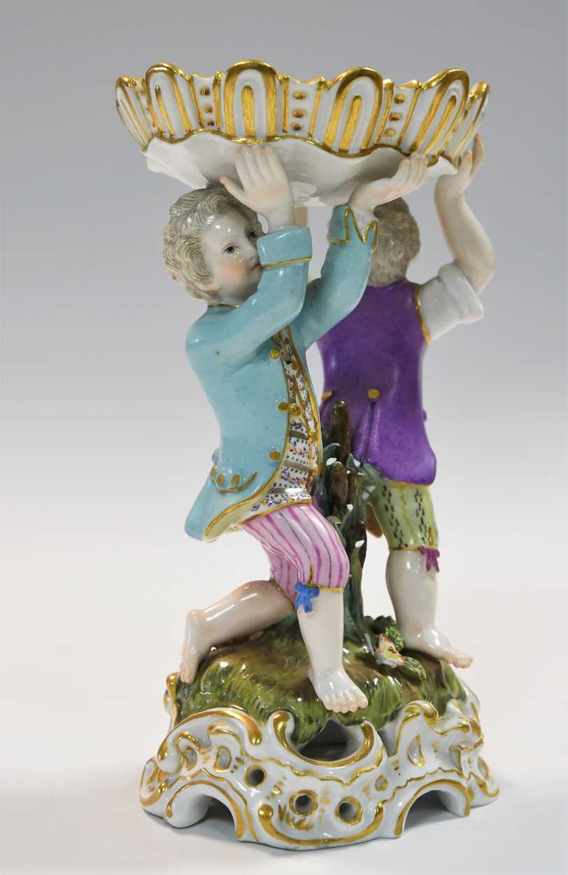 A pair of Meissen figural sweetmeats, late 19th/early 20th century, - Image 5 of 12