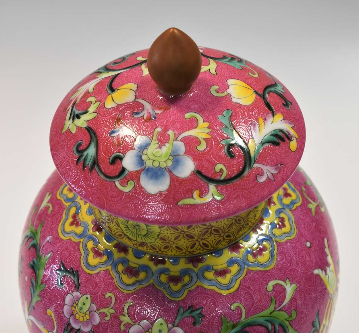 A Chinese famille rose porcelain vase and cover, - Image 2 of 19