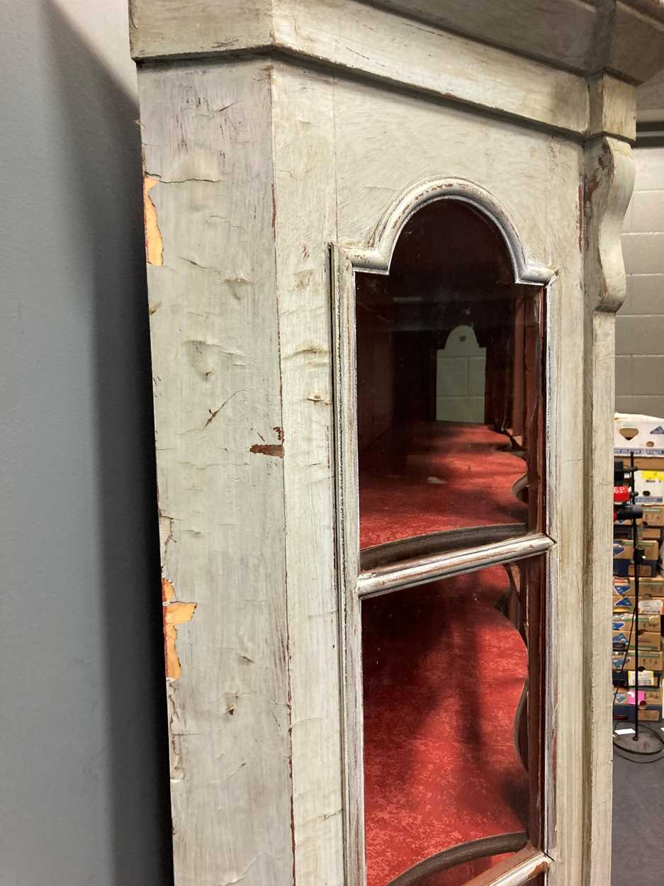 A Dutch grey painted glazed top bookcase, 19th century, - Image 8 of 11