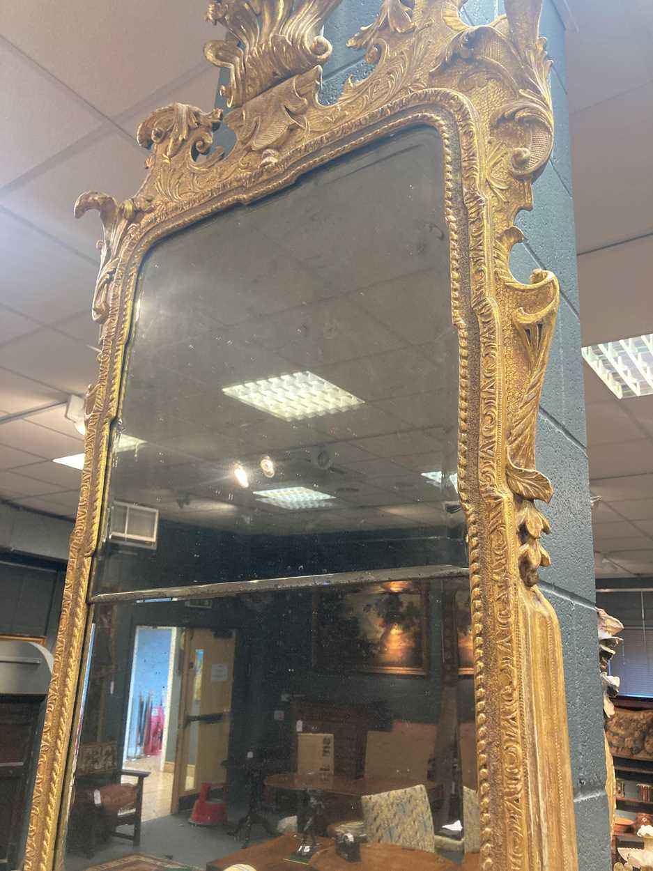 A George I giltwood pier mirror, - Image 2 of 8