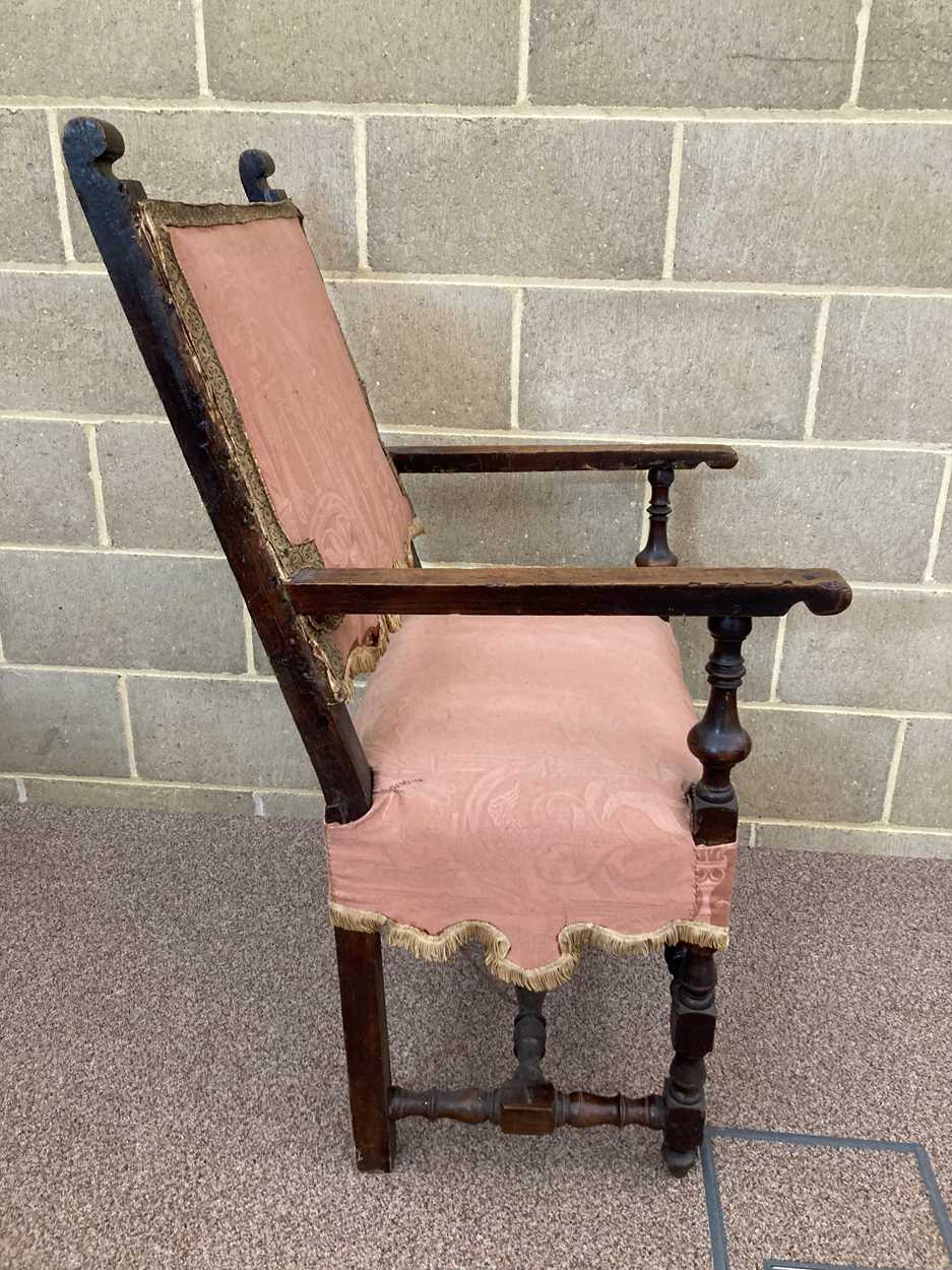 A pair of Italian walnut open armchairs, 18th/ 19th century, - Image 8 of 21