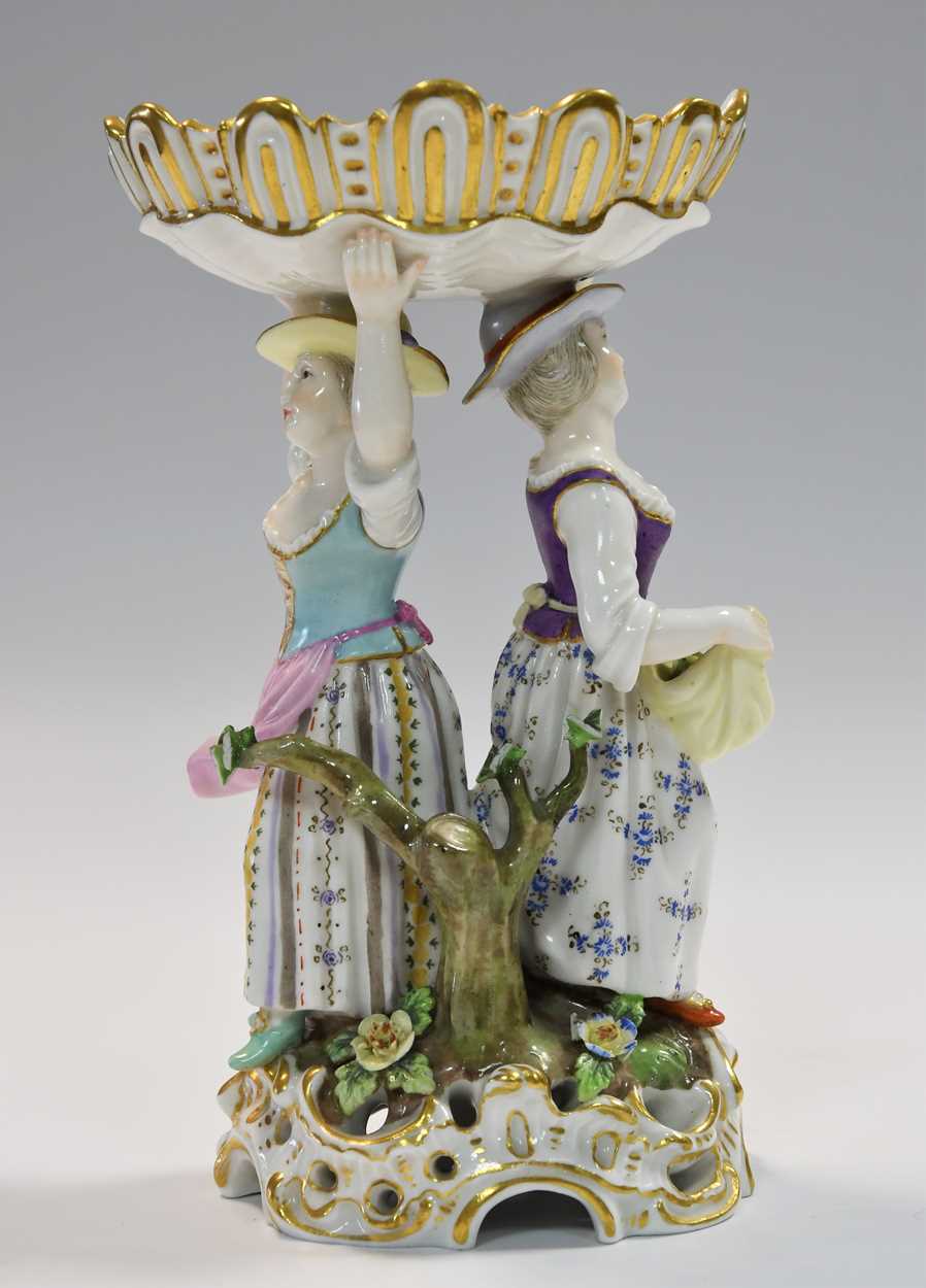 A pair of Meissen figural sweetmeats, late 19th/early 20th century, - Image 8 of 12