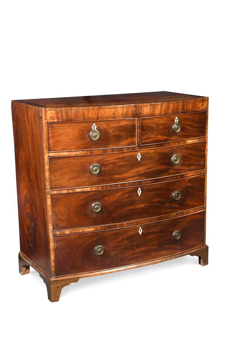 A Regency mahogany bow front chest of drawers,