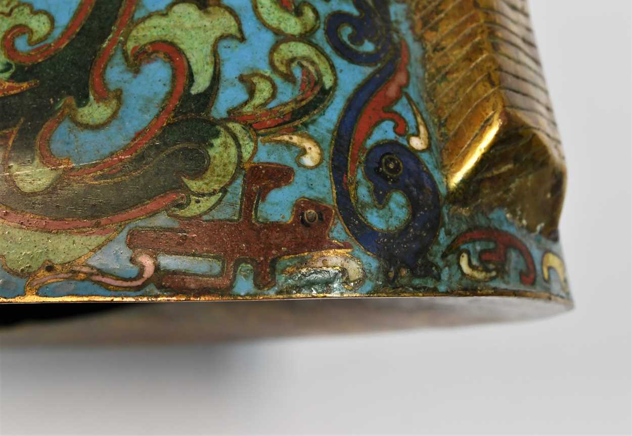 A Chinese cloisonne truncated horsehead, 20th century, - Image 9 of 9