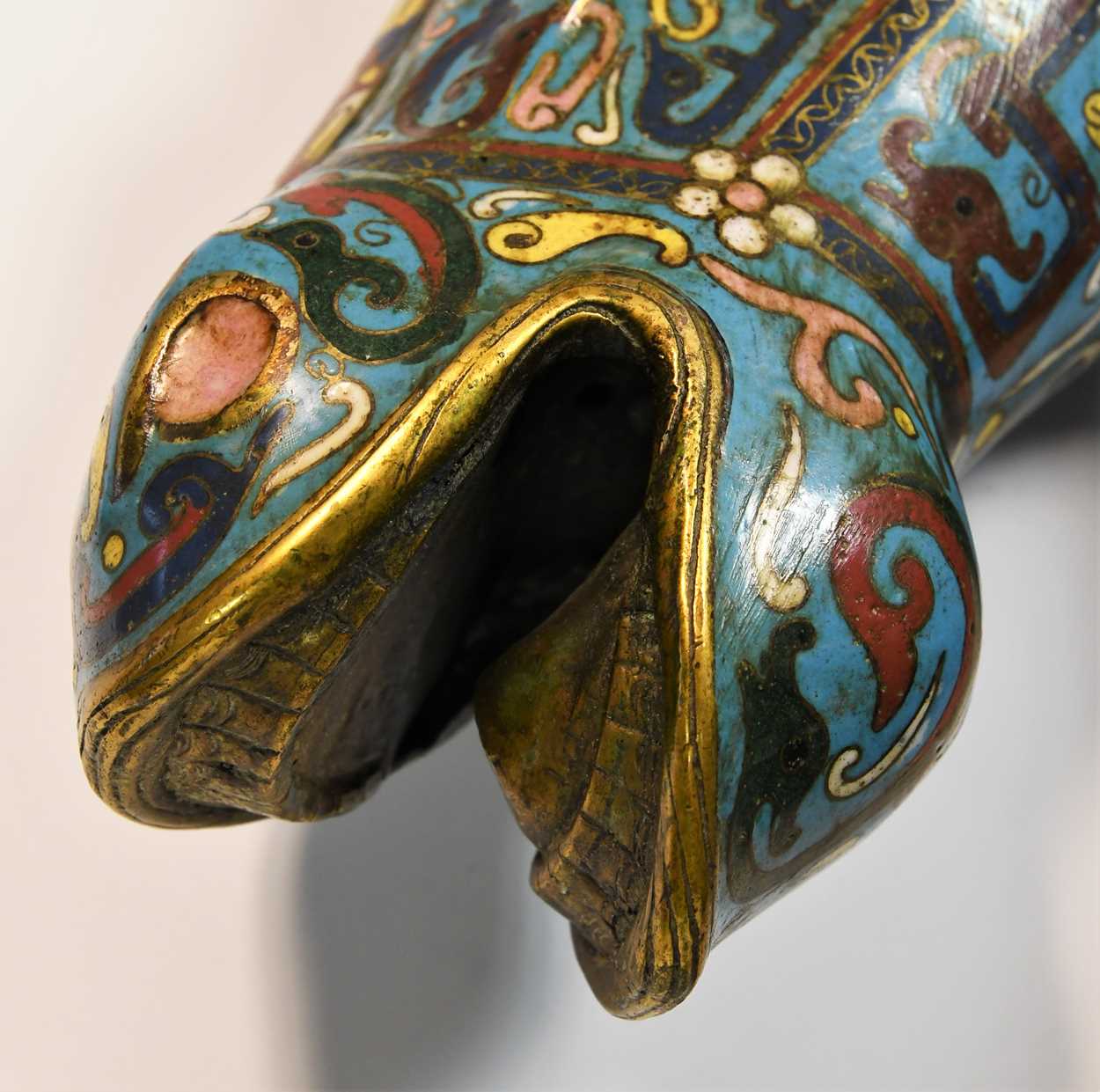 A Chinese cloisonne truncated horsehead, 20th century, - Image 8 of 9