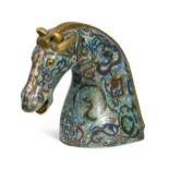 A Chinese cloisonne truncated horsehead, 20th century,