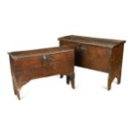 Two small six-plank chests, 17th century and later,