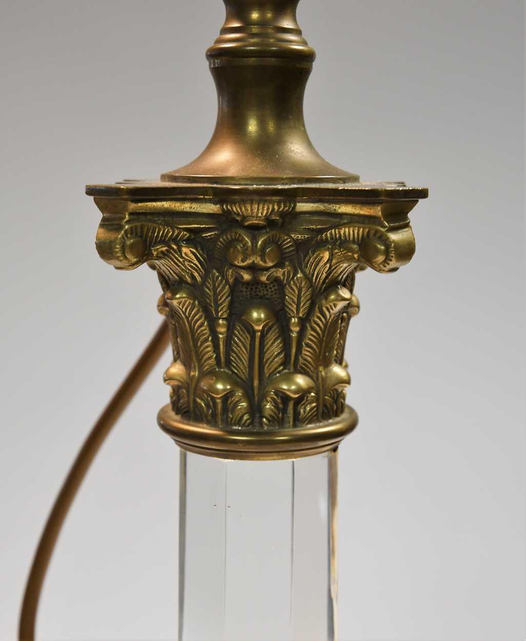 A pair of cut glass column table lamps, 20th century, - Image 3 of 5