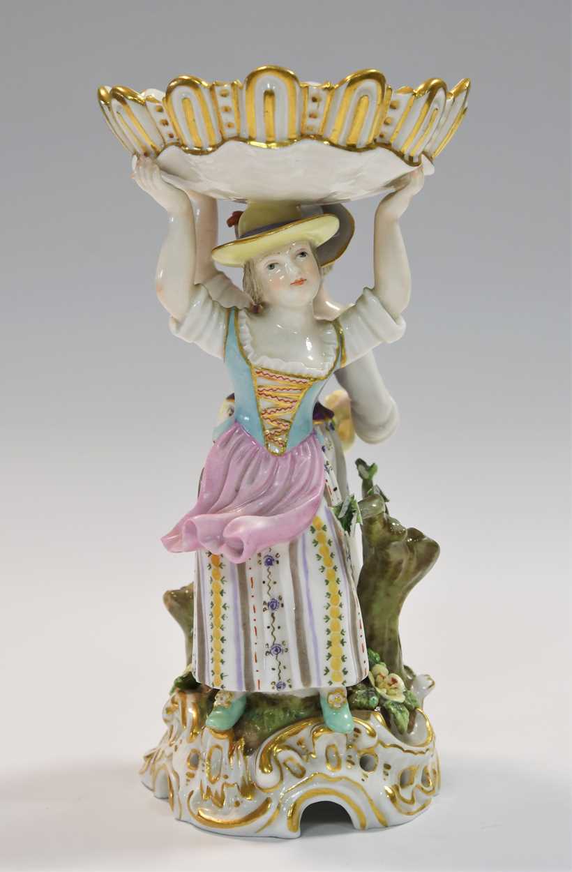 A pair of Meissen figural sweetmeats, late 19th/early 20th century, - Image 10 of 12