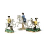 A Nymphenburg model of a horse and rider,