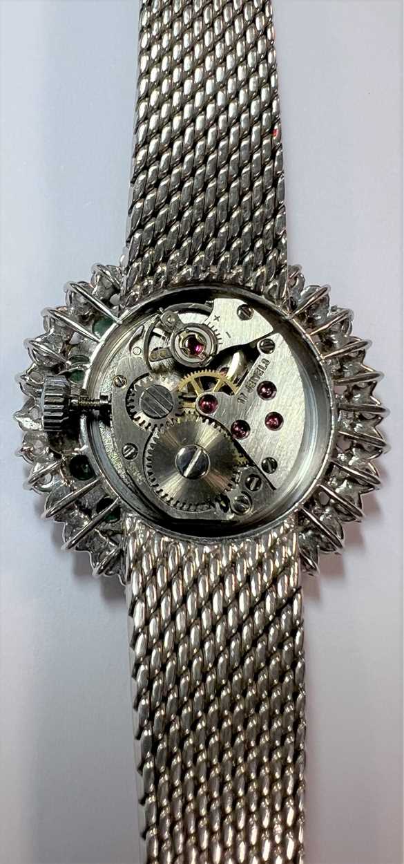 Morago - An emerald and diamond set cocktail watch, - Image 7 of 7