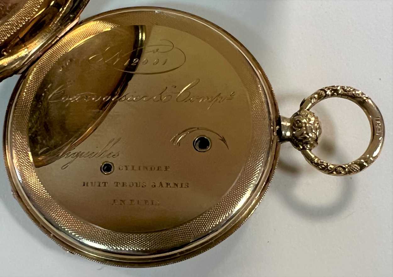 Courvoisier & Company, La Chaux de Fonds - A Swiss 18ct gold open faced slim dress pocket watch, - Image 5 of 7