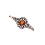 A Victorian citrine and diamond bangle, with detachable centrepiece,