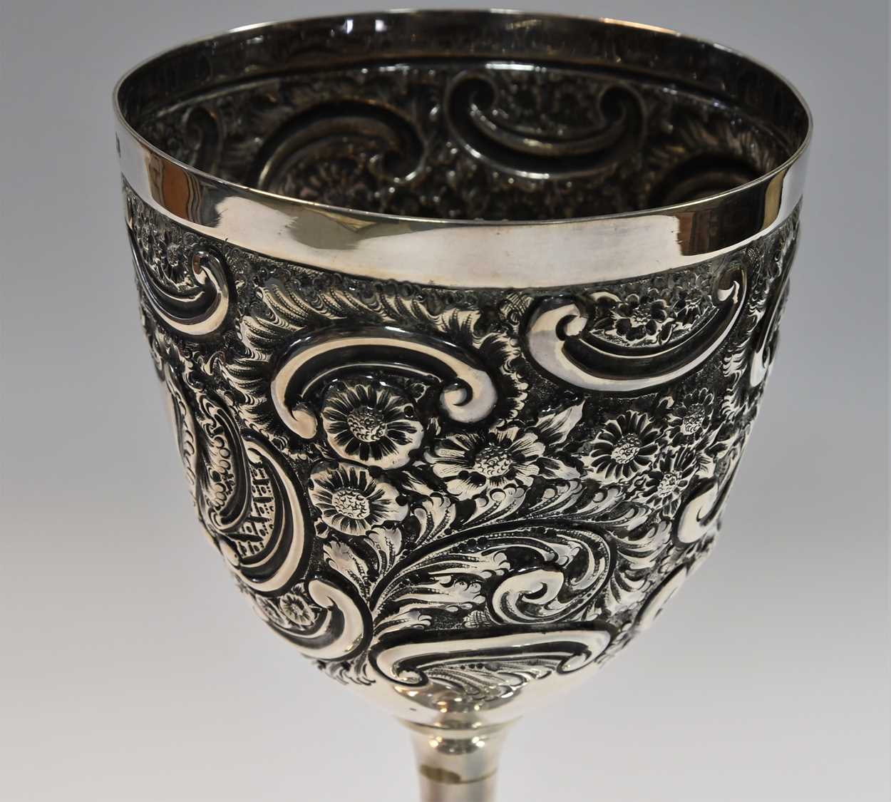 A Victorian silver oversized goblet, - Image 6 of 7