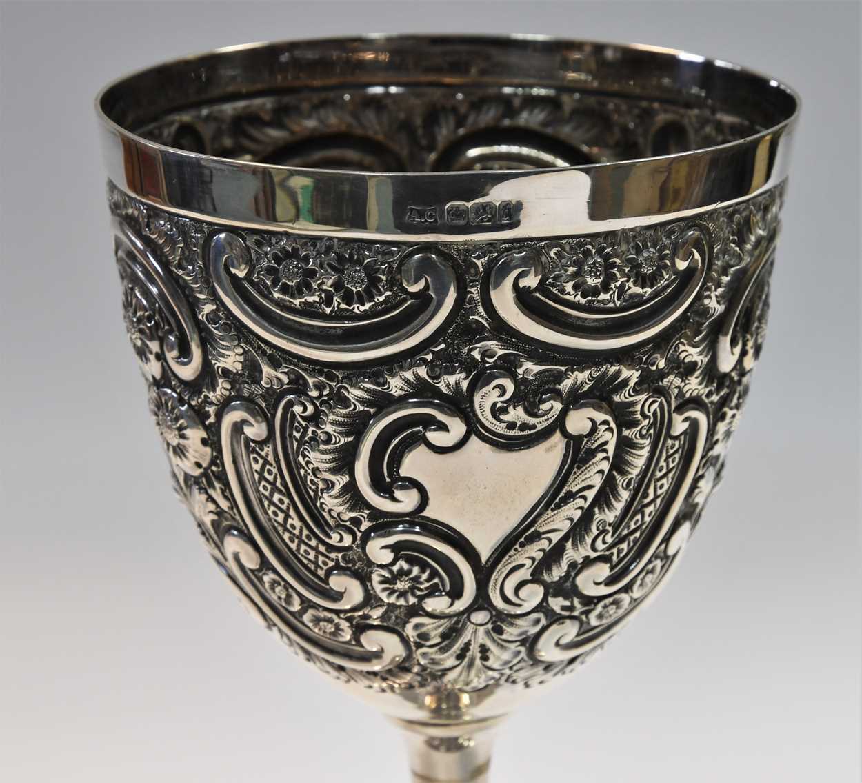 A Victorian silver oversized goblet, - Image 5 of 7