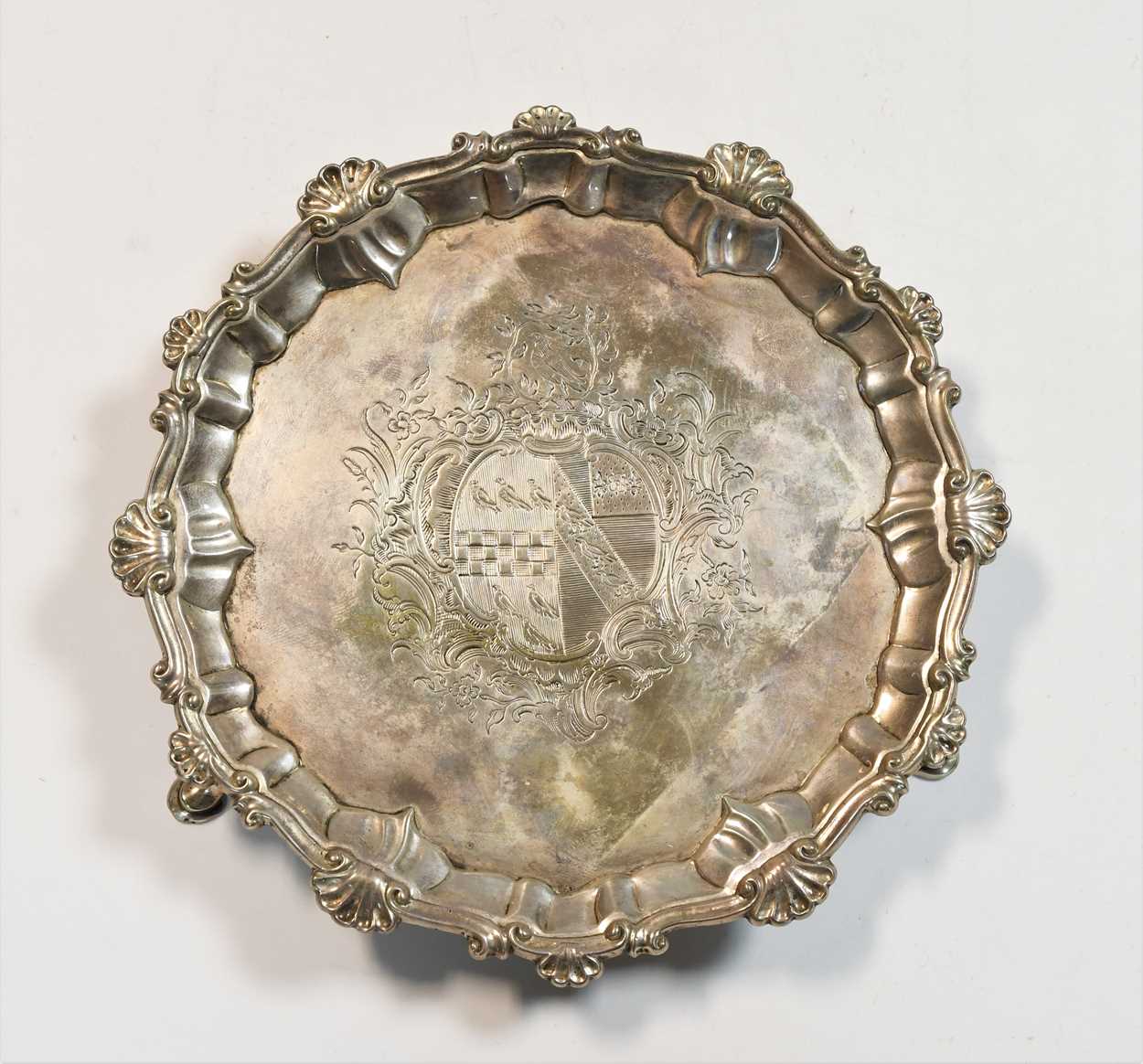 A George III 18th century silver waiter, - Image 3 of 5