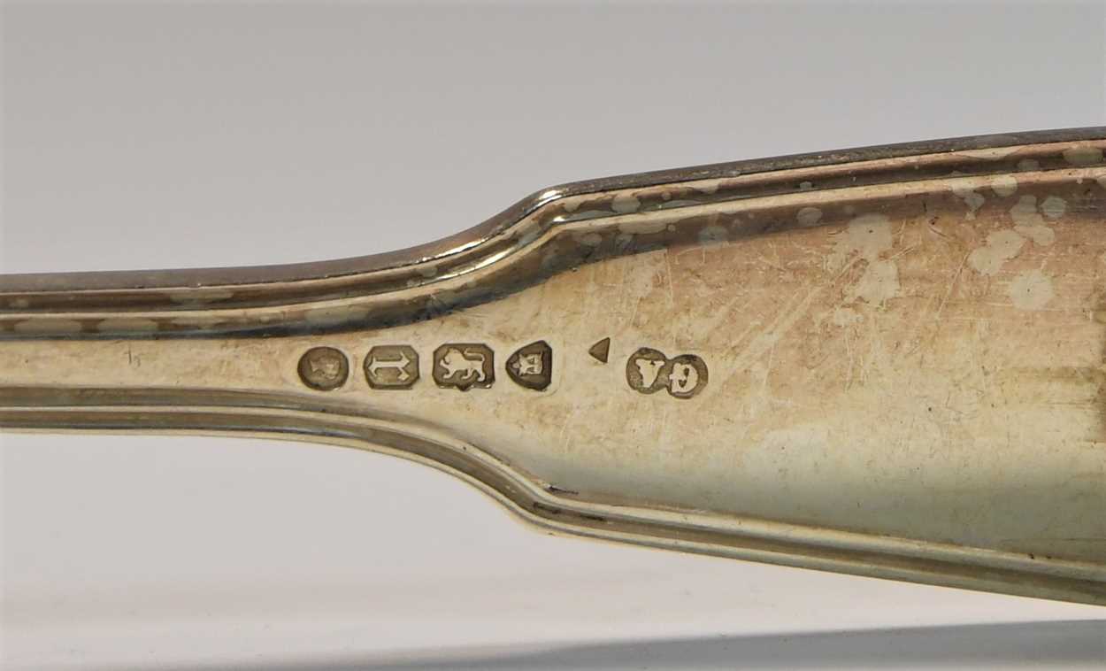 A 64-piece set of George IV silver flatware with 89 additions, - Image 26 of 27