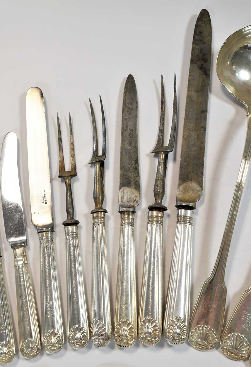 A 64-piece set of George IV silver flatware with 89 additions, - Image 9 of 27