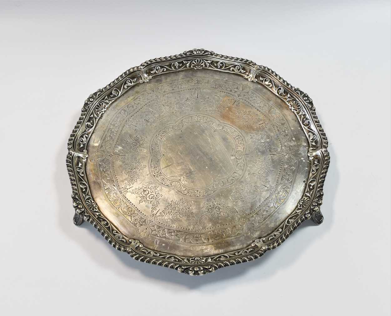 A Victorian silver salver, - Image 2 of 6