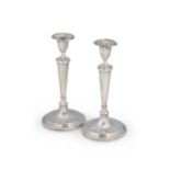 A pair of George III 18th century silver candlesticks,