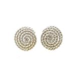 Tiffany & Co - A pair of rope style ear studs,