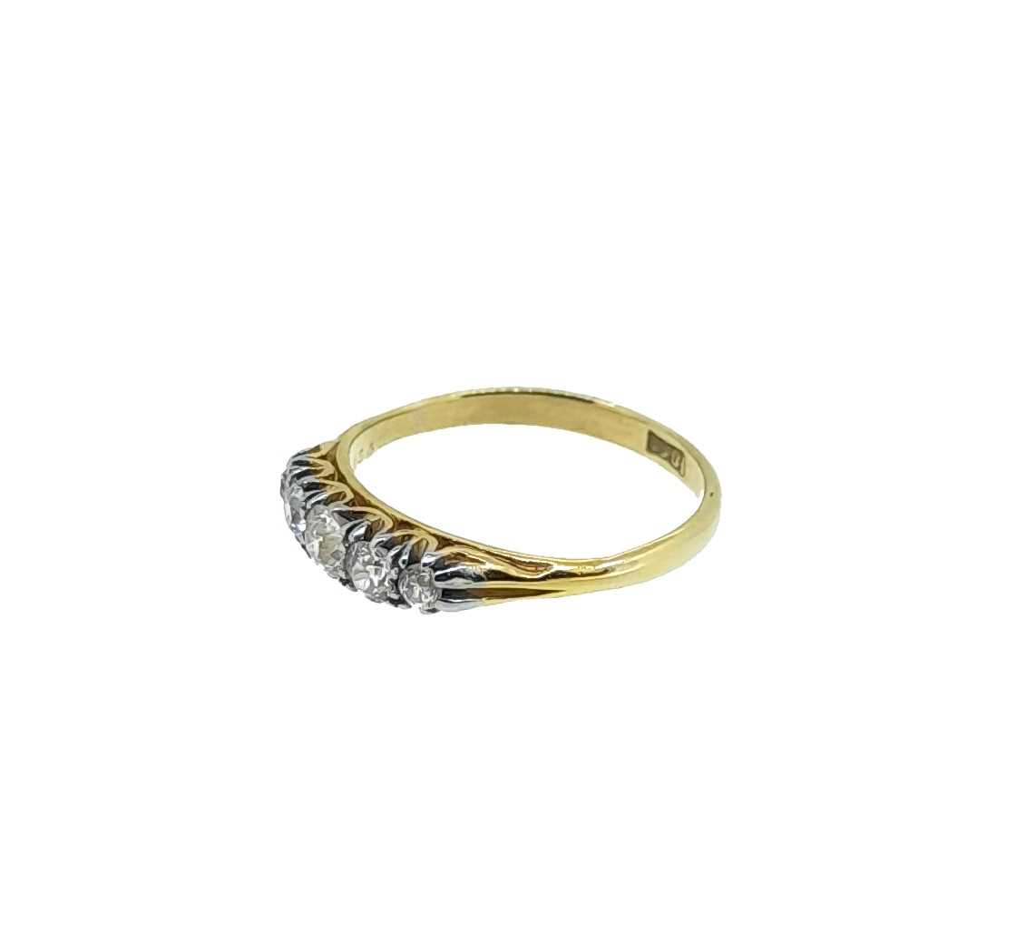 A five stone diamond ring, - Image 2 of 4