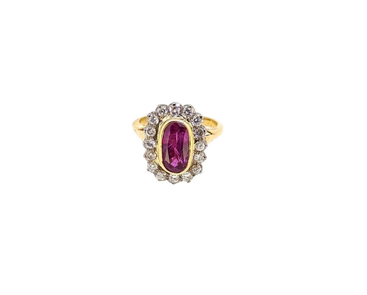 A ruby and diamond cluster ring, - Image 3 of 5