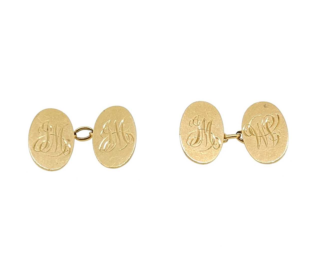 A pair of 15ct gold cufflinks, - Image 2 of 3